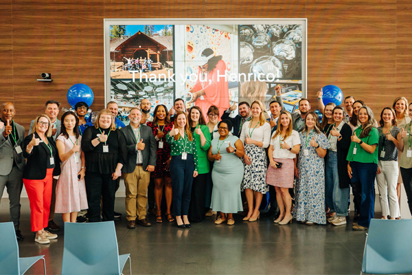 group photo at a corporate event